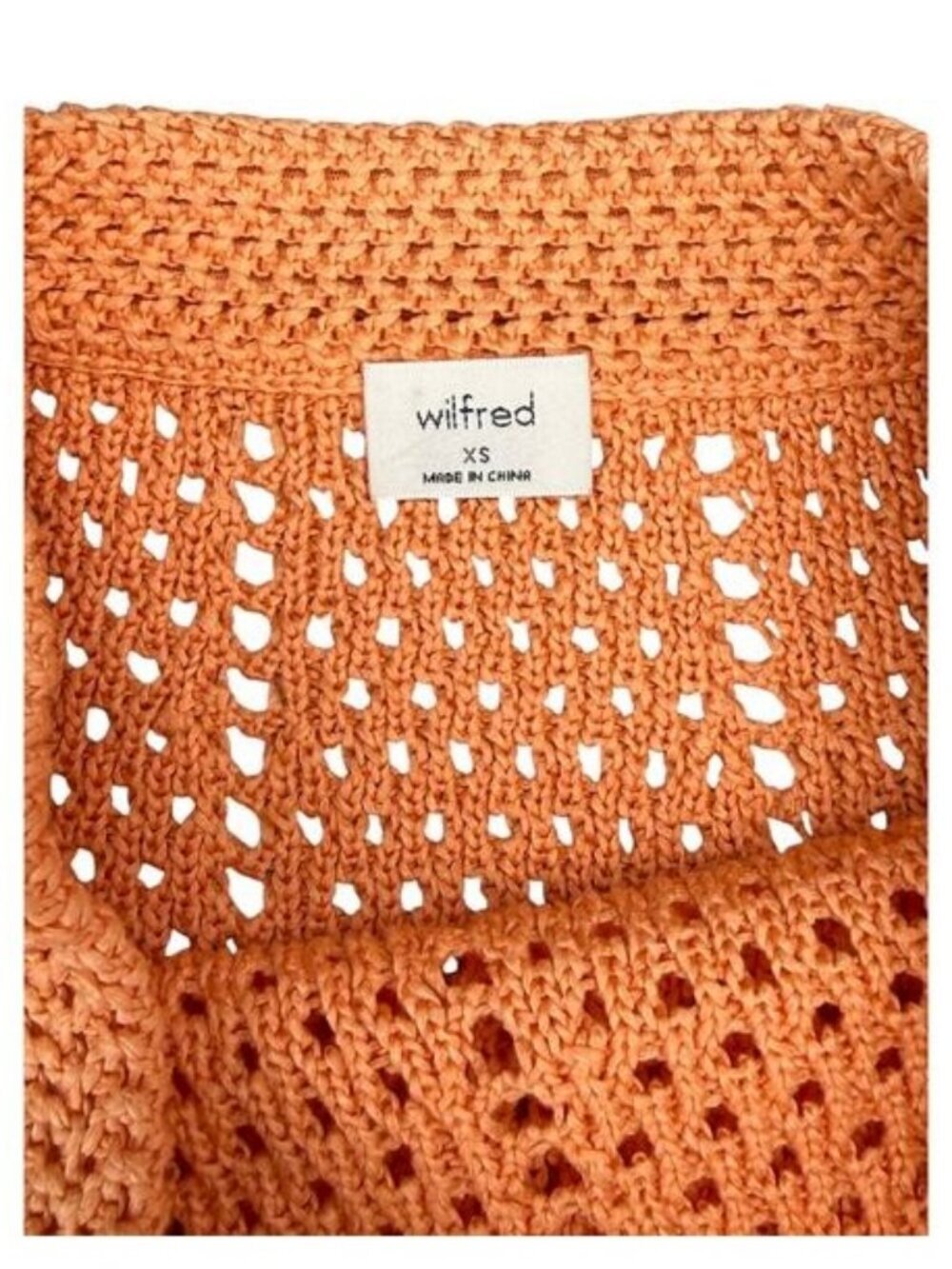 WILFRED Aritzia Evie Crochet Skirt Sz XS Papaya Orange - Picture 3 of 4